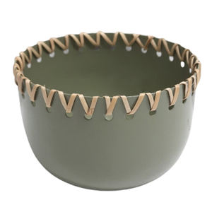 Cuenco redondo de hierro y caña para cena, cuenco desechable de Color blanco y natural para cocina y decoración de bodas, personalizado - Product Image 5