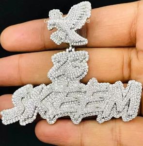 Breloques personnalisées en diamant véritable 3 carats, plaqué or blanc 14 carats, argent sterling, pour fête - Product Image 1