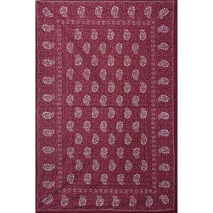 Juego de Sábanas Ajustables de Algodón Borgoña con Motivos Étnicos, 180 Hilos, con Funda de Almohada (BSB1121) - Product Image 3