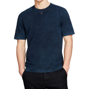 T-shirt lavé à l'acide pour hommes, vêtement doux durable, séchage rapide et confortable, t-shirt lavé à l'acide pour hommes, de différentes couleurs, vente en gros OEM - Product Image 1