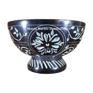 New Traditional Classic Design Hand Curved Product Soapstone Carving Bowl With Round Shape For Home And Hotel Decorations Tools - Product Image 3