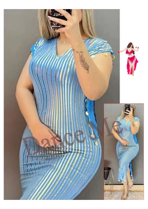 Robe de danse du ventre égyptienne - Abaya style Nancy en Lycra extensible avec pièces de monnaie et bandes métalliques (taille unique) - Product Image 3