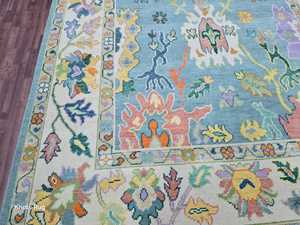 Tapis KNOT en laine noué à la main, moderne, à poils ras, avec dos antidérapant en coton pour salon et chambre à coucher - Product Image 4