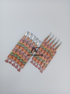 2024 nouveau Logo personnalisé papier enduit pince à cils 45 & 90 degrés botte acier Fiber pointe cils Volume pince à épiler - Product Image 4