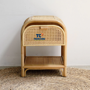 Joli meuble latéral en rotin avec panneaux tissés naturels, parfait pour les meubles d'entrée ou le style de la salle de spa - Product Image 3