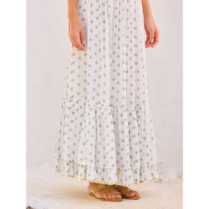 Falda lápiz de gasa de algodón Nira Mulmul para mujer de oficina, talla grande - Product Image 1