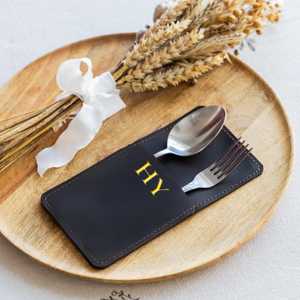 Cubiertos de cuero genuino de lujo ecológicos hechos a mano para servicio de restaurante, cuchara elegante, tenedor, cuchillo, organizador, vajilla - Product Image 2