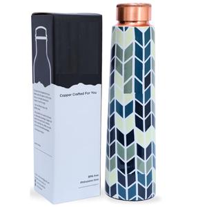 Bouteille d'eau réutilisable imprimée en cuivre disponible avec des boîtes de capture des yeux de concepteur abstrait personnalisées disponibles pour les bouteilles - Product Image 4