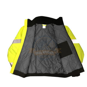 Nueva llegada HV alta visibilidad negro Interior invierno bombardero chaqueta reflectante seguridad poliéster OEM servicio uniformes secado rápido - Product Image 6