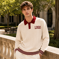 Pull-over décontracté jacquard vintage pour homme avec logo personnalisé sur le devant, coupe ample et anti-plis pour l'hiver