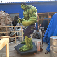 Statue en carton importée Marvels, personnage de film en papier stéréoscopique 3D, Hulk de dessin animé populaire, 2 mètres, proportion égale