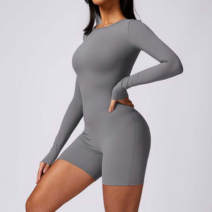 NUEVO ESTILO 2024 Mono de manga larga para mujer Cuello redondo Espalda abierta Scrunch Body Camisas Body Suits - Product Image 4