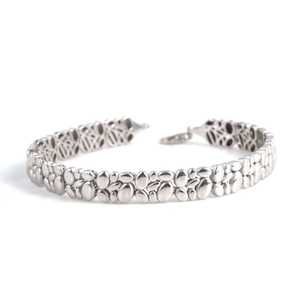 925 Sterling <b>Silver</b> Fusion Model <b>Cuff</b> <b>Bracelet</b> Fashion Oval Shape Jewelry - Product Image 2