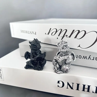 Ornements créatifs de vacances maison bureau oeuvre de table artisanat petit Dragon Figurine lecture livre résine Statue