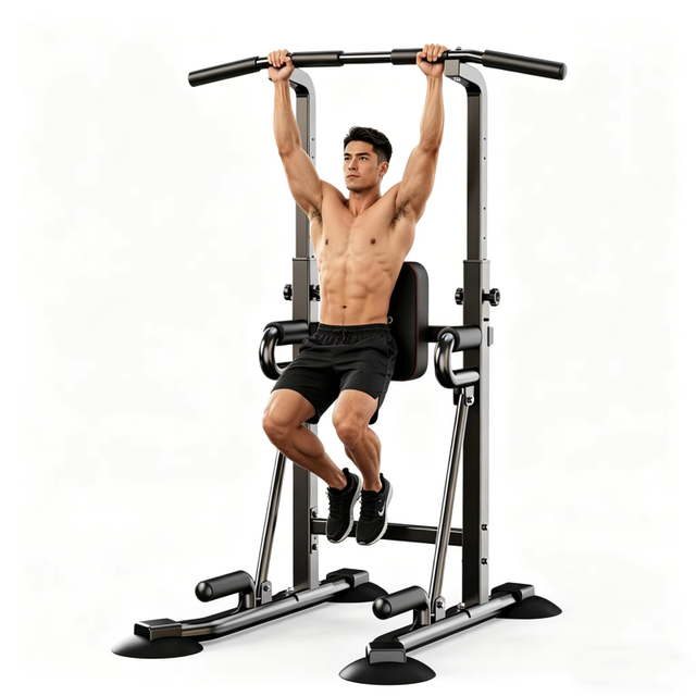 Multi-Station Pull up Dip Tower, Heavy Duty Home Gym Equipment, Freestanding Strength Training Machine for Pull Ups