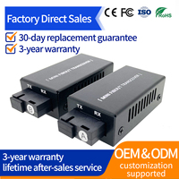 YTOPTO 1.25G SFP 10/100/1000M 1310nm/1550nm FTTH Gigabit Mini Convertidor de Medios Ópticos de Fibra 3km 20km 30km SC RJ45, CE/FCC/RoHS