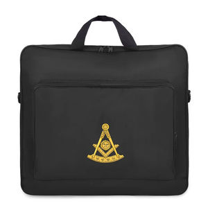 Past Master Blue Lodge California Regulación Delantal Estuche Cordura negro con bordado dorado Brújula Emblema Servicio OEM - Product Image 4
