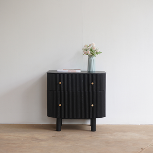 Mesita de noche de estilo moderno de alta calidad con dos cajones, acabado de Color negro para muebles de mesita de noche para el hogar y el Hotel - Product Image 6