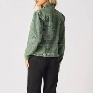 Chaquetas Vaqueras de Mezclilla para Mujer, Diseño Personalizado al por Mayor, Casuales, de Invierno, con Botones, Transpirables, Corte Regular, Estilo Nuevo - Product Image 2