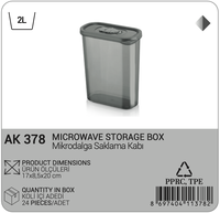 Afossa Contenant de rangement de cuisine multifonctionnel moderne en PP durable, hermétique, sans BPA, moulé par injection, compatible micro-ondes, avec couvercle, 2L