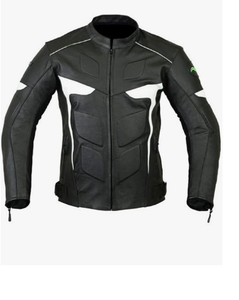 Cuero de vaca con paneles samtex de cuatro vías con Protector aprobado por CE Nueva llegada Real 100% Chaqueta de moto de cuero genuino - Product Image 1