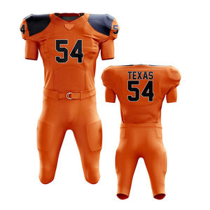 Uniforme de fútbol americano de secado rápido de talla grande hecho a medida verano corto a cuadros/Color sólido 100% poliéster deportes que absorben la humedad - Product Image 1