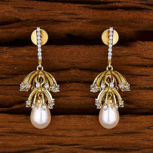 Boucles d'oreilles classiques Cz faites à la main Ad Jhumki 52745 bijoux en zircone cubique diamant américain Jhumki - Product Image 1