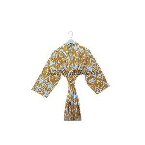 กิโมโนผ้าคอตตอนน้ำหนักเบาของผู้หญิงทำด้วยมือพิมพ์ลายดอกไม้ระบายอากาศได้ดีชุดคลุมอาบน้ำสำหรับฤดูร้อนและฤดูหนาว - Product Image 2