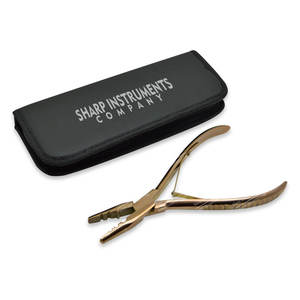 Pince d'extension de cheveux longue en acier de qualité supérieure en or rose de haute qualité avec outils de perles de cheveux de conception striée - Product Image 3