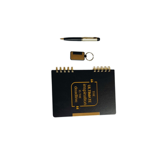 Best Selling A5 Notebook Set with Leather Keychain and Metal Pen Wholesale Promotional <b>Office</b> College <b>Supplies</b> for Education - Product Image 5