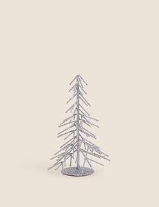 Mini Shiny Metal Christmas Tree Modern Holiday Tabletop Decoration Elegant Ornament for Home Office Seasonal Display - Product Image 1