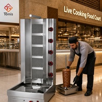 Machine à shawarma commerciale au gaz et à l'électricité, en acier inoxydable, gril vertical pour kebab, rôtissoire automatique pour restaurant