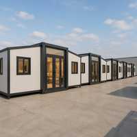 Maison conteneur extensible de luxe moderne de 20 pieds, villa modulaire préfabriquée, cabane portable
