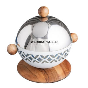 Nouvelle collection de chauffe-plats en métal de luxe Casserole de table ronde de concepteur Ustensiles de cuisine Pot en métal fantaisie - Product Image 1