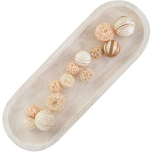 Bols décoratifs en bois décoratif rustique sculpté à la main grand bol à pâte bougie bol en bois pour la fabrication - Product Image 6