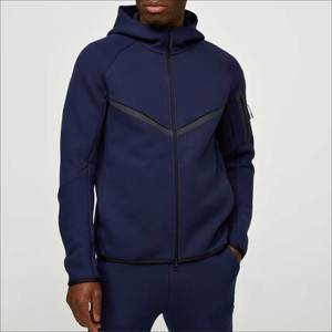 Ensemble de survêtement à capuche en molleton technique respirant coupe classique, coupe-vent, séchage rapide, écoresponsable, avec bande latérale, pour le sport d'hiver - Product Image 3