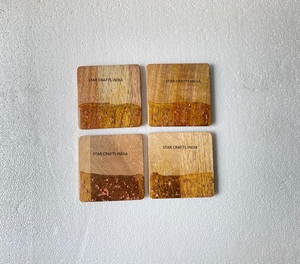 Posavasos para servir tazas de té multifuncionales de nuevo diseño de STAR Crafts India, resina epoxi y madera de acacia, alfombrilla para té, vajilla - Product Image 5