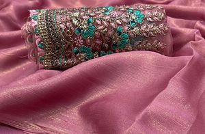 ชุดแต่งงานส่าหรีผ้าชีฟองมาใหม่ล่าสุดเสื้อเบลาส์พร้อมงานปักผู้ผลิตจาก Surat - Product Image 5