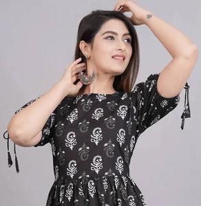 Main indienne bloc coton longue robe personnalisée mariée cadeau de mariage vêtements d'été imprimé floral robe de soirée vêtements de plage robe vente - Product Image 1