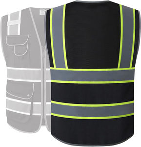 Chaleco DE SEGURIDAD reflectante de alta visibilidad con 4 bolsillos Logotipo personalizable de poliéster de alta calidad Venta caliente para logotipo personalizado al por mayor OEM - Product Image 6
