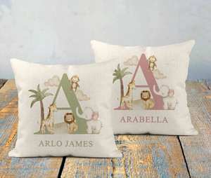 Coussin personnalisé Safari Nursery Decor Jungle New Baby Gift Newborn Unisex First Birthday Gift For Toddlers Kids Room Decors - Product Image 1