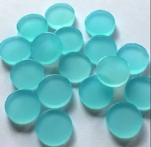 Aqua Chalcedony Round Shape Flat Cabochon Gemstone for Jewelry Making Wholesale Supplier Rings Necklace Pendant Birthstone Gems