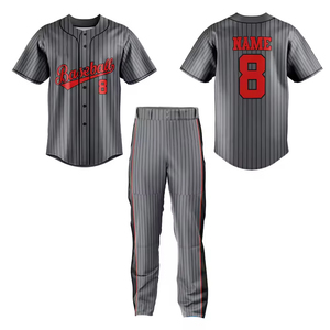 Camiseta de béisbol y softbol con botones completos de tendencia de EE. UU. OEM con pantalón, conjunto de uniforme transpirable de diseño personalizado, ropa suave y cómoda - Product Image 1