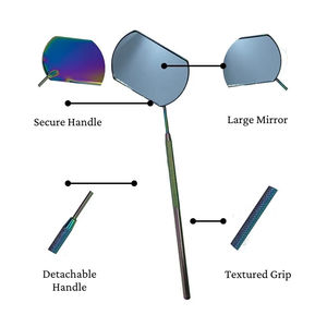 Espejo de belleza para pestañas, diseño compacto de flor de mariposa de acero inoxidable, fácil portabilidad, accesorio fiable para el cuidado diario - Product Image 2