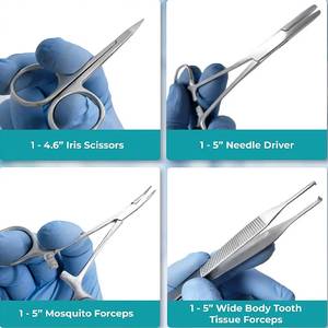 ชุดผ่าตัด16ชิ้นสำหรับใช้ทางการศึกษาประกอบด้วยกรรไกรตัดด้วยมือและที่วางเข็มเครื่องมือผ่าตัด - Product Image 2