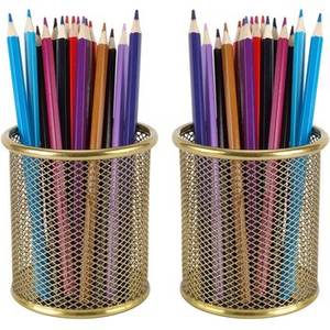 Round Shape Iron Wire <b>Pen</b> <b>Holder</b> with Four Compartments Ideal for Office Desk Organization and Storage - Product Image 2