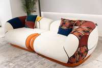 YY28 #   Canapé modulaire carré quatre places, design moderne en tissu, ensemble de meubles pour salon d'appartement