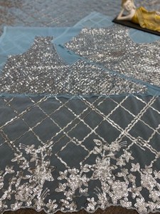 Blue Georgette Sequence Work Sari Designer Indian Outfit Party Wear Sari Wedding Wear Pure Handloom Mujeres - Product Image 6