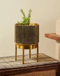 High Quality Antique Metal Iron Garden Flower Pots <b>Large</b> Gold Plated Planters From Indian Manufacturer Outdoor Use - Product Image 4