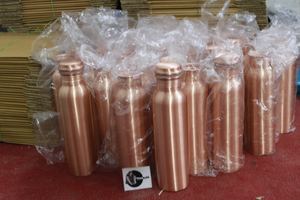 Botella de agua de cobre puro para el diseño a prueba de fugas y sin articulaciones de Yoga Tradnary Mate mejora el rendimiento digestivo - Product Image 4